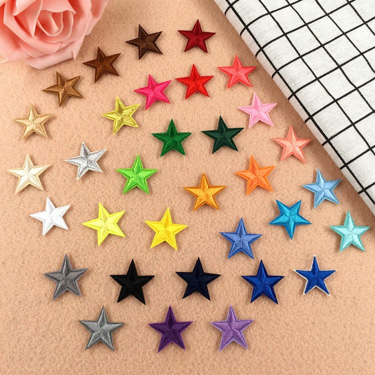 Multi-color pentagram embroidered Little Number of cloth Clothing Shoes Cap Decoration Repair Dongle Patch Patch Clothing Patch Clothing Sticker Badges