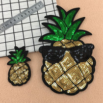 Clothing accessories cloth patch sequin decals fashion decorative pattern DIY patch applique embroidery beads pineapple