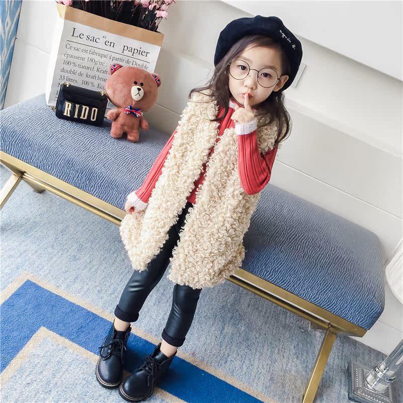 2018 phiên bản Hàn Quốc của mùa thu đông mẫu cô gái vest bé ấm áp sang trọng dày lên áo khoác dáng ga nước ngoài dài cửa hàng quần áo trẻ em
