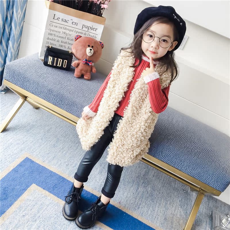2018 phiên bản Hàn Quốc của mùa thu đông mẫu cô gái vest bé ấm áp sang trọng dày lên áo khoác dáng ga nước ngoài dài cửa hàng quần áo trẻ em