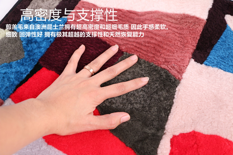 Úc lông cừu nguyên chất một len ​​sofa đệm len đệm lông ngắn vuông đệm đệm văn phòng đệm ghế sofa gỗ