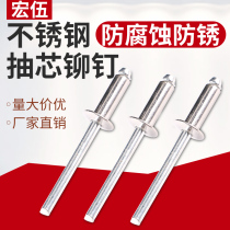 Hongwu stainless steel blind rivet 304 stainless steel blind rivet stainless steel round head pull nail stainless steel nail