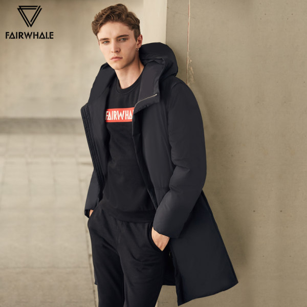 高充绒量 马克华菲 Mark Fairwhale 17年冬季新款 加厚男式中长款连帽羽绒服 优惠券折¥598包邮(¥698-100)