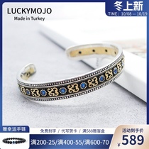 Advanced sense silver bracelet ins niche design totem opening silver bracelet children sterling silver hand decoration men retro couple models