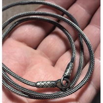 Mens silver necklace 99 sterling silver mens necklace thick trendy mens clavicle chain female woven vegetarian chain Tanabata gift for boyfriend
