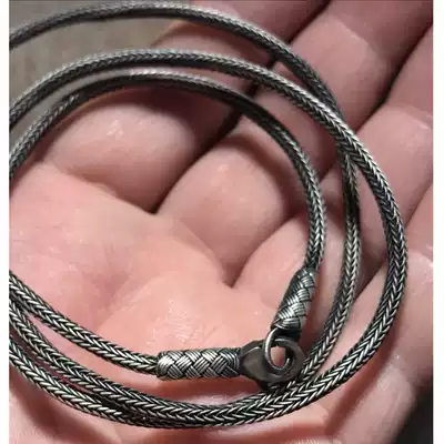 Men's Silver Necklace 99 Sterling Silver Men's Necklace Rough Men's choker Women's Weaving Seventh Valentine's Gift