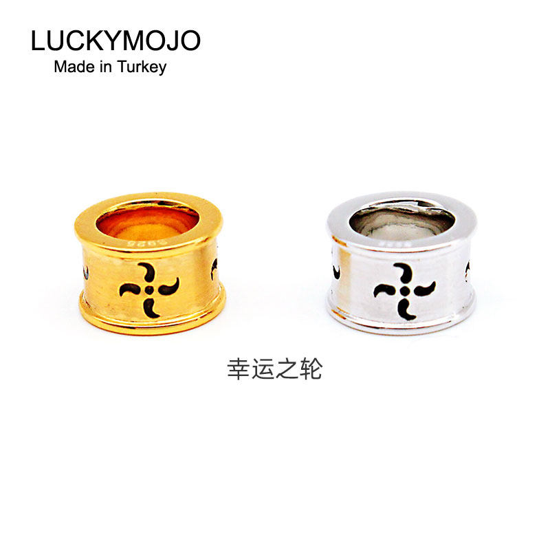 Sterling silver gold-plated transfer beads Lucky wheel bracelet accessories necklace Turkey imported fashion jewelry for men and women ZYZ001