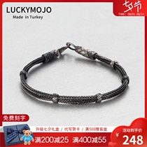 Turkish braided bracelet female sterling silver ins niche design retro hand rope mens new bracelet girls BR-88