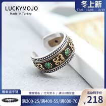 Turkey imported sterling silver ring girl ins niche design open ring male tide retro