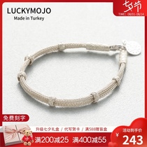 999 sterling silver Turkish braided hand rope mens bracelet womens simple ins bracelet trendy gift small fresh BR-88