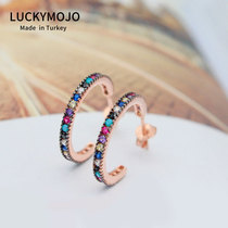 Turkey imported S925 sterling silver gilded earrings niche turquoise 2020 New Tide colored earrings female