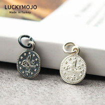 (Retro tag)925 sterling silver pendant Turkey imported Ottoman Empire floral pendant accessories YB01