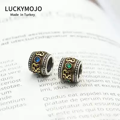 S925 Silver Crown transfer beads retro totem hand female accessories original design hand rope string beads Boys Silver Pendant