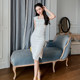 Stunning Hepburn Dress Women's Summer Slim Fit Slim Temperament Sleeveless Flying Sleeve Sling Dress Square Collar Open Back