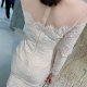 Lace dress 2021 new women's spring and autumn fashion hollow slim fit buttocks temperament feminine long-sleeved skirt