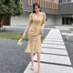 French floral chiffon slim fishtail dress summer women's fashion waist slim temperament fishtail skirt long skirt