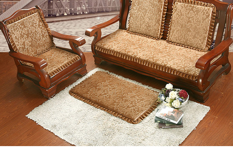 Đỏ gỗ rắn sofa đệm mùa hè bằng gỗ kết hợp đệm liên bang băng ghế dự bị ghế ba chỗ ngồi đệm non-slip bốn mùa phổ