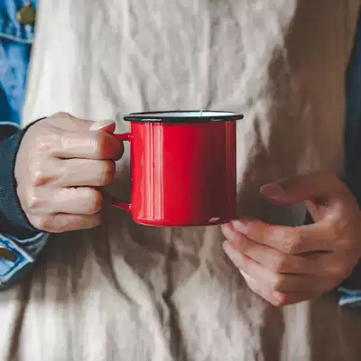 Special thick color enamel enamel cup tea tank office mug mouth Cup children's milk cup small without cover