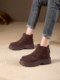Women's nubuck thick-soled short boots 2025 new autumn and winter thickened velvet snow boots cotton shoes mid-heeled Martin boots
