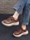 Genuine Leather Casual Shoes for Women, Thick-Soled, 2026 Spring and Autumn New Retro Style, Comfortable Soft-Soled Sneakers