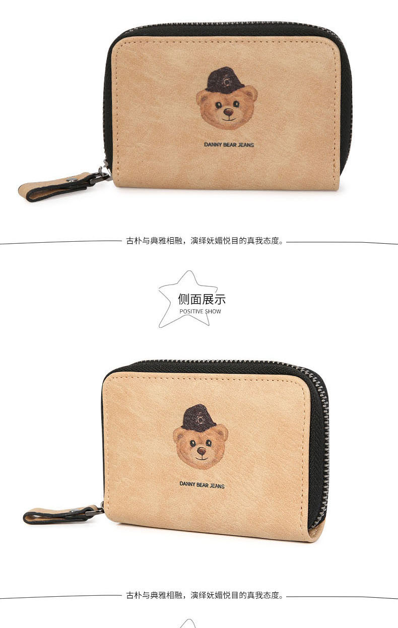 Daniel gấu gói thẻ ngắn gói thẻ dành cho nam và nữ thời trang cá tính JEans gói thẻ loạt DJB9512001 ví nữ
