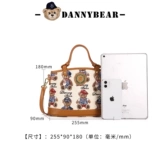 Портативная сумка через плечо, ретро барсетка, в британском стиле, с медвежатами