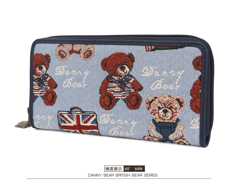 Daniel Bear ví mới ví dài đơn dây kéo nữ ví thời trang giản dị ví gấu DBWB162 - Ví tiền ví cầm tay