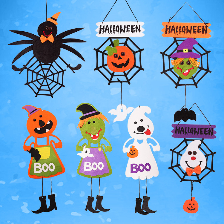 Halloween decoration non-woven pumpkin ghost skull pendant ghost festival scene dress up props party bar supplies