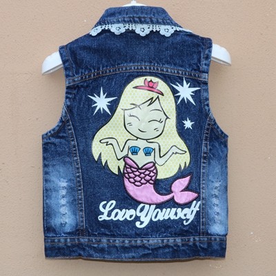Girls denim vest spring and autumn 2022 new baby net red foreign style vest autumn clothing children's autumn coat