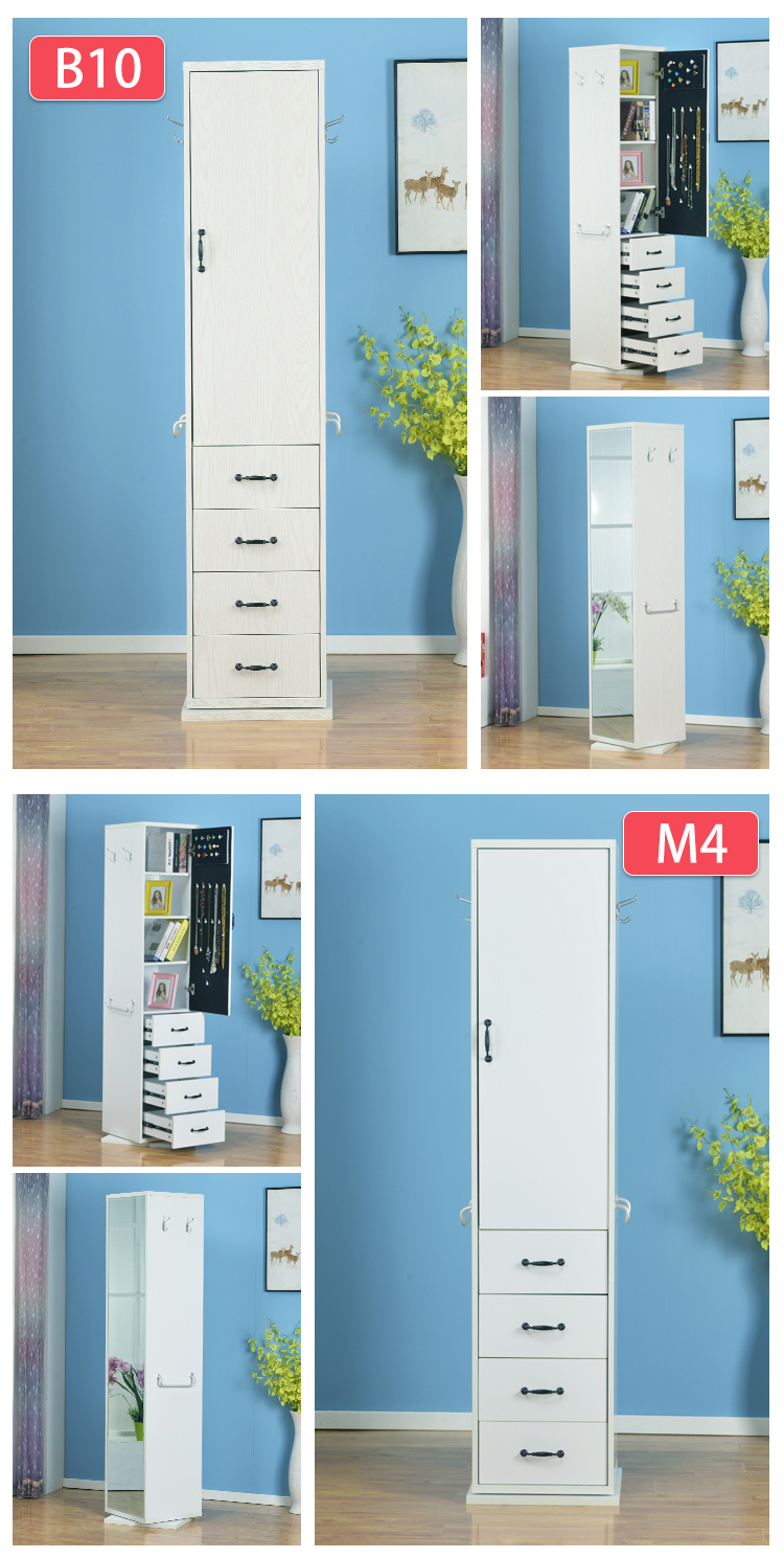 Gương toàn thân phù hợp gương nữ sàn gương IKEA đa chức năng xoay đơn giản gương trang sức lưu trữ tủ giày tủ - Gương gương treo tường phòng khách
