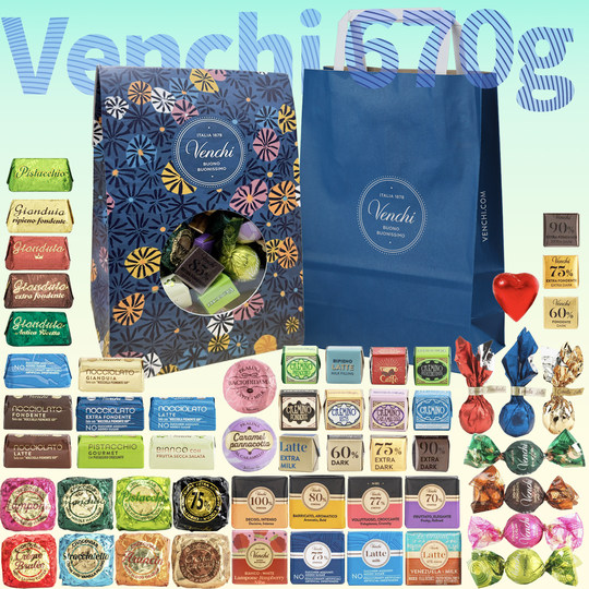 Venchi italiano, paquetes pequeños surtidos de sabores múltiples, bolsas de regalo de chocolate importadas, aperitivos, regalos navideños