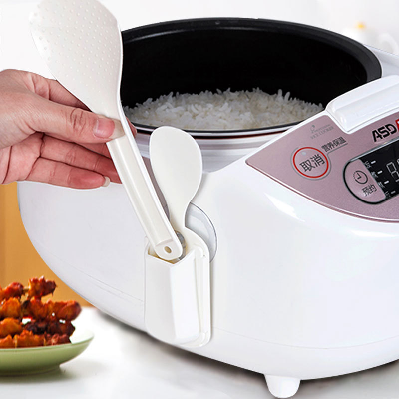 Japanese Kitchen Tools Suction Cup Rice Spoon Holder Rice Spoon Storage Shelf Absorbable Rice Cooker Suction Pot Wall Rice Spoon Holder