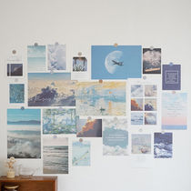 Wall decoration ins Nordic retro bedroom wall stickers mural self-adhesive card dormitory room layout wall