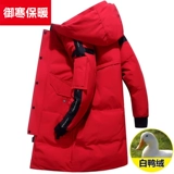 Зимний длинный пуховик для мальчиков, демисезонная мужская куртка, 2025 года