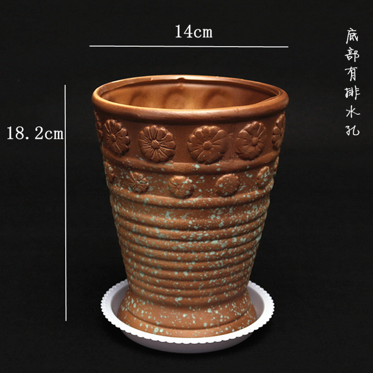 chậu hoa thịt bình gốm nhà máy nhựa đơn giản màu tím sáng tạo retro chậu gốm thô succulents Laozhuang - Vase / Bồn hoa & Kệ giỏ sắt treo chậu hoa ban công