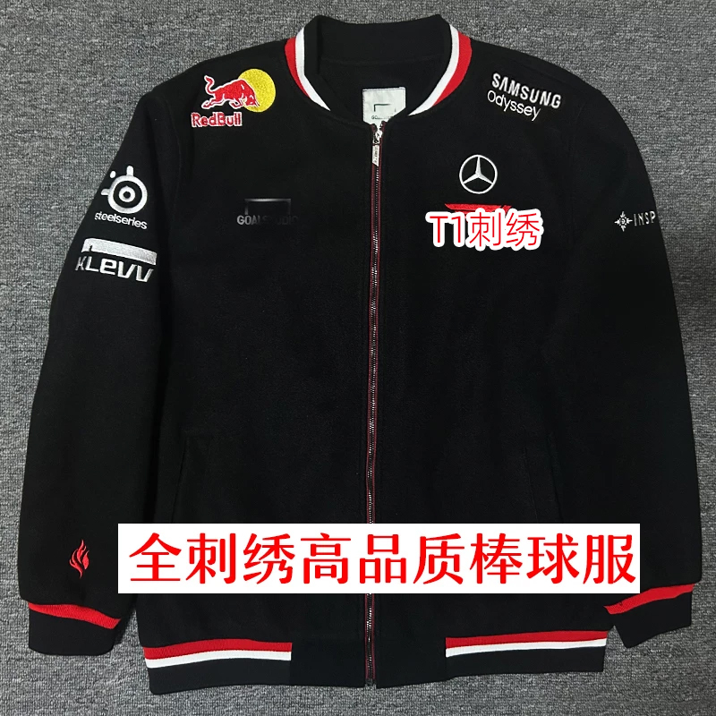 2025 2Nd Team Uniform Lck Jacket T1 Team Msi Jacket Player Faker Same Style Black Embroidered Baseball Jacket