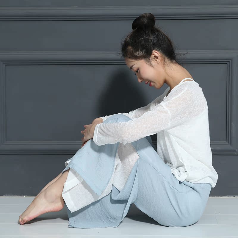 Cotton lụa màu phù hợp với quần nhảy tách quần chân rộng cổ điển jazz quốc gia quần áo đào tạo quần đào tạo quần nhảy hiện đại - Khiêu vũ / Thể dục nhịp điệu / Thể dục dụng cụ giày khiêu vũ sagadance