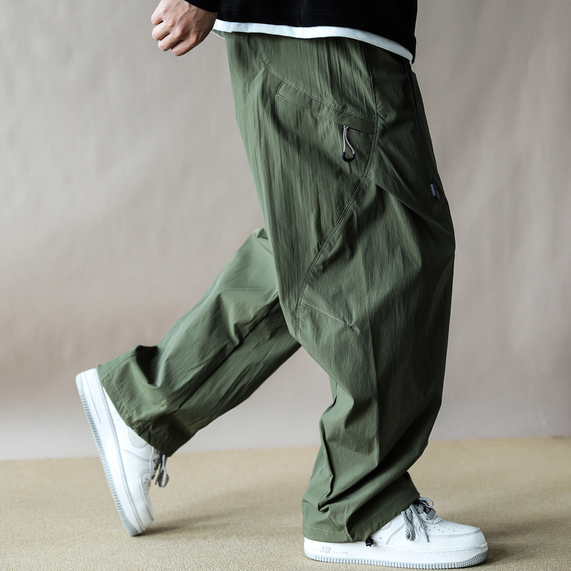 Workwear Style Loose Straight-Leg Pants for Men, Army Green Versatile Casual Pants with Multiple Pockets, Outdoor 2026 Functional Jogger Pants