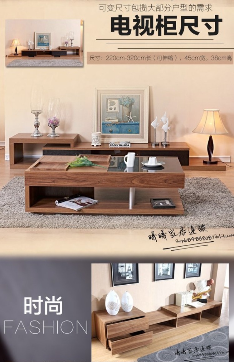 Căn hộ nhỏ phòng khách đặt bộ bàn ghế TV Bắc Âu kết hợp bàn cà phê hiện đại tối giản tủ kính thiên văn ghế sofa phòng khách