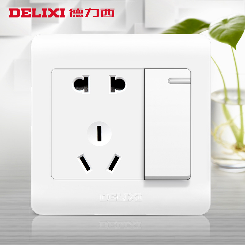 Dresy with independent switch socket panel 86 type single opening five holes double cut 1 open 5 holes 23 plug-in concealed