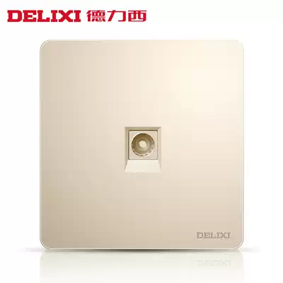 Delixi home 86 cable TV socket CCTV cable TV socket TV switch panel Gold