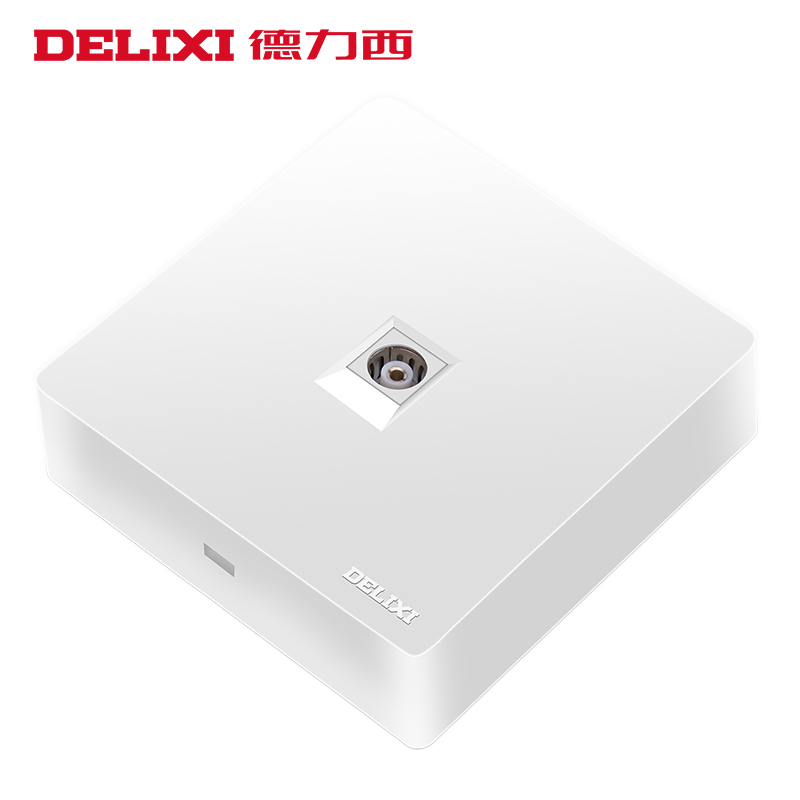 Delixi open-mounted CCTV socket household open-line box 86 type wall wall antenna TV power panel