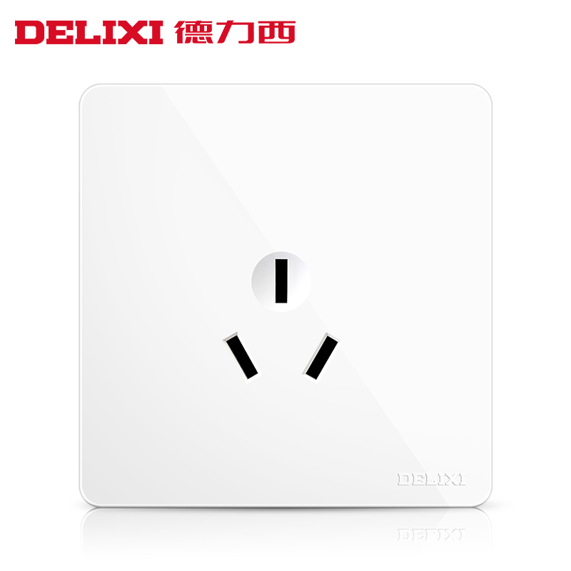 Delixi household wall 16A An 3-pole three-hole air conditioning socket panel large hole three-plug high-power special concealed installation