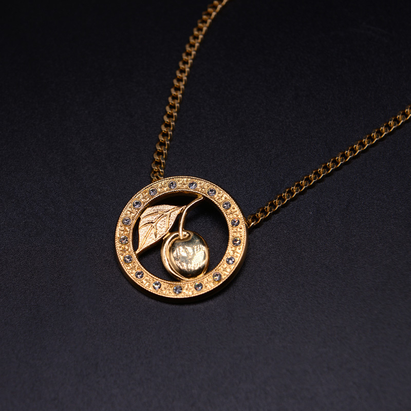 Lanz Vintage Vintage Clothing Retro Old Jewelry Rose Flower Geometric Rhinestone Sweater Chain Necklace