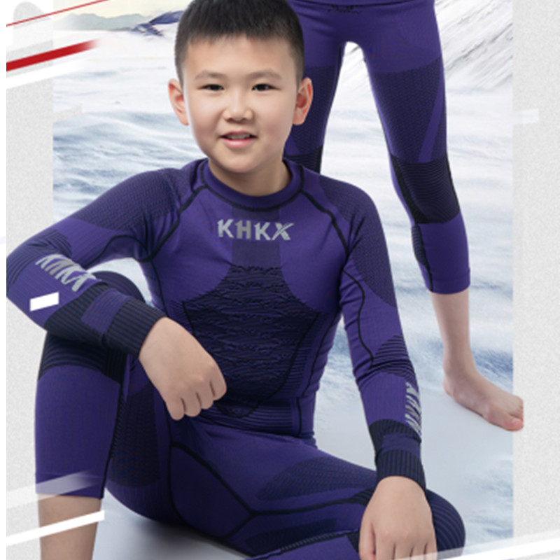 khkx Queen Fire Children's ski function underwear sports heating - sweat and breathable - bionic compressor