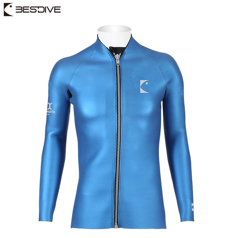 Bestdive dive good 3MM wetsuit fashion thermal top SCS slippery colorful zipper jacket couples