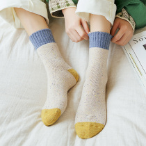 Winter thickened and fluffy socks Womens Mid-line socks Japanese autumn and winter South Korea warm terry cotton towel stockings