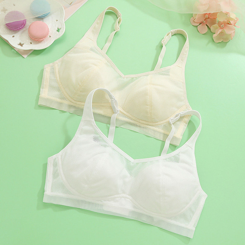 Mesh thin style no underwire girl underwear female student summer 14 bra junior high school 16 high school students development period 15 years old