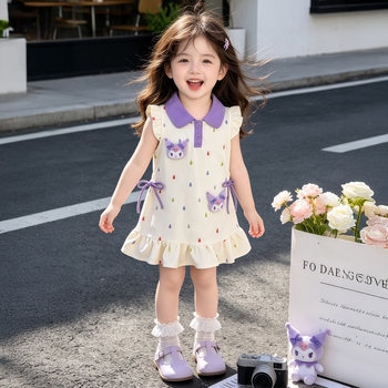 Girls thin skirt summer dress 2026 new children's summer dress baby girl summer skirt polo looks great