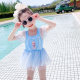 Girls Swimwear Summer 2024 ແບບໃຫມ່ Aisha Sunscreen ເດັກນ້ອຍ Girls Baby One-piece Swimsuit Summer Wear